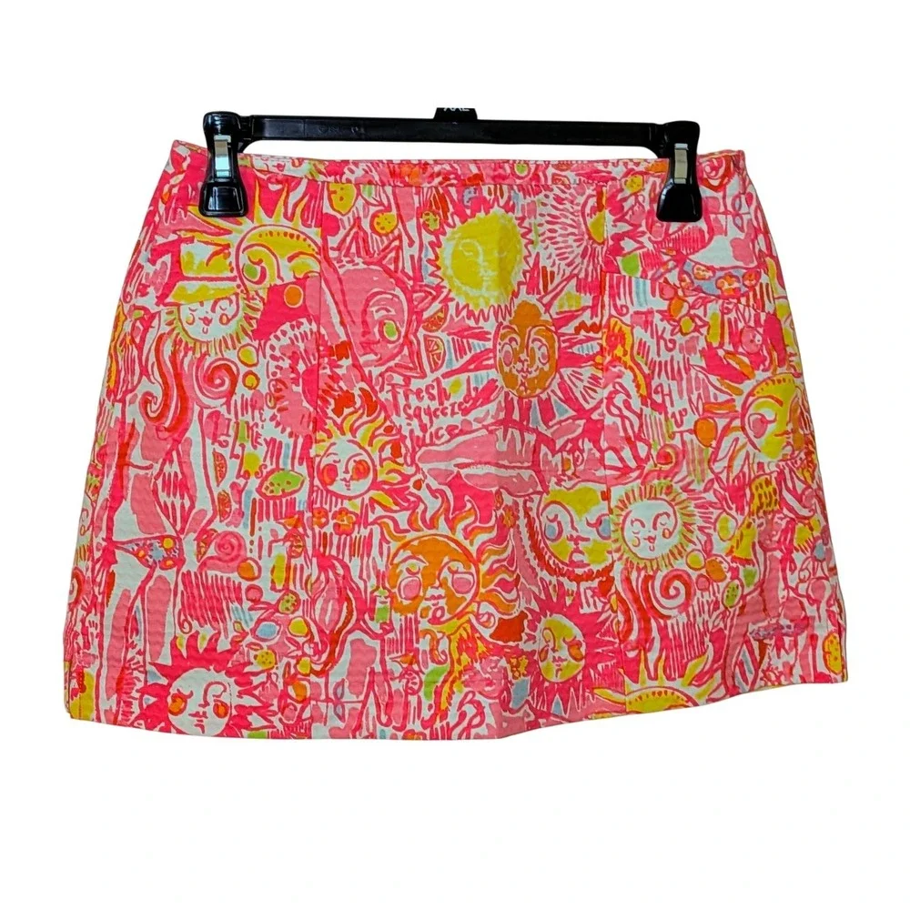 Lilly Pulitzer January Sun Print Skirt Skort Pink Preppy Golf Size 00 NWOT $88‎